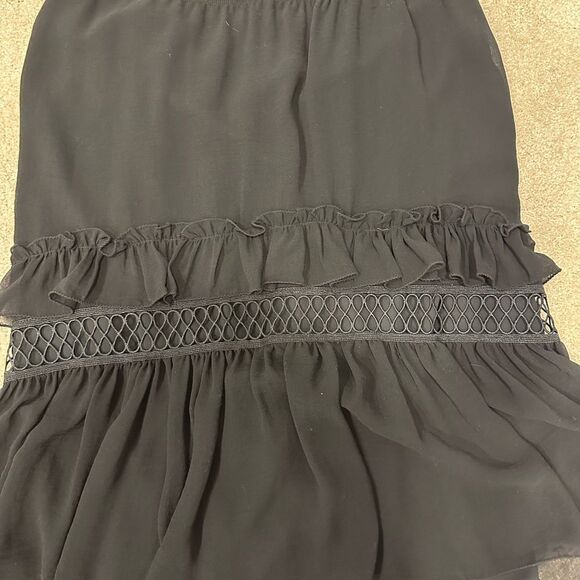 Max Studio Crepe Ruffled Tiered Skirt in Black Size M - Picture 6 of 8